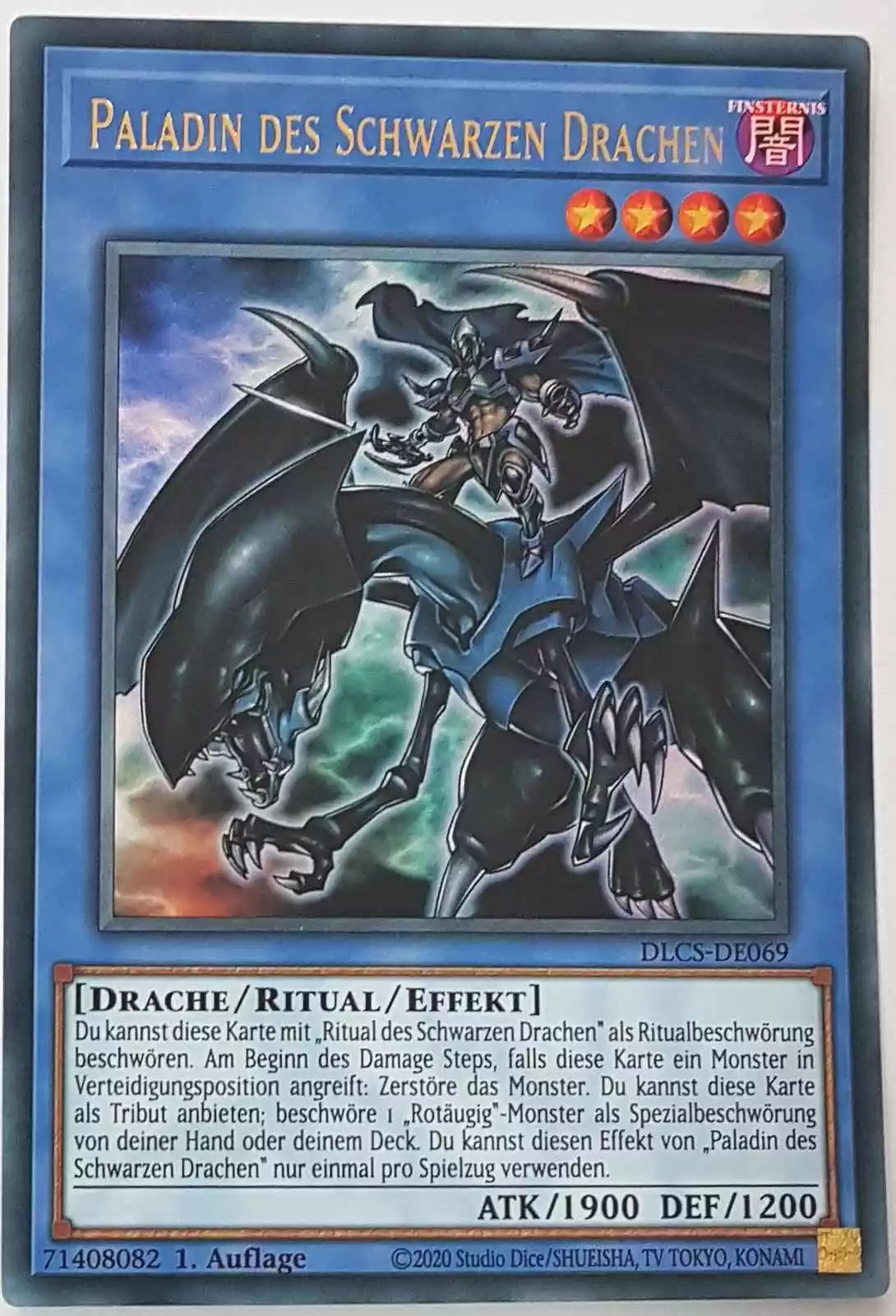 Paladin des Schwarzen Drachen DLCS-DE069 ist in Ultra Rare Yu-Gi-Oh Karte aus Dragons of Legend The Complete Series 1.Auflage