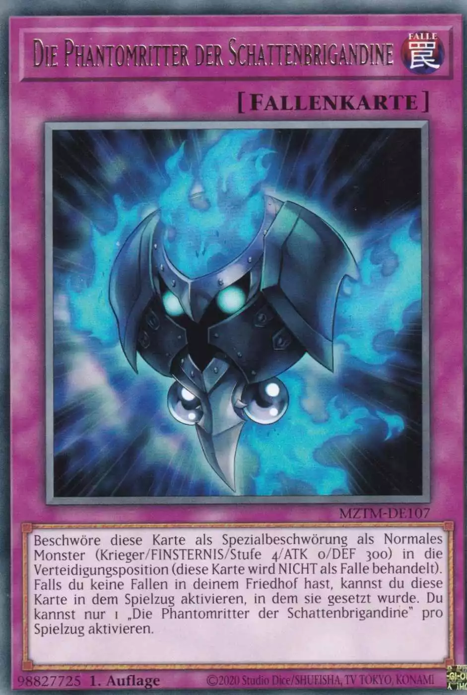 Die Phantomritter der Schattenbrigandine MZTM-DE107 ist in Rare Yu-Gi-Oh Karte aus Maze of the Master 1.Auflage