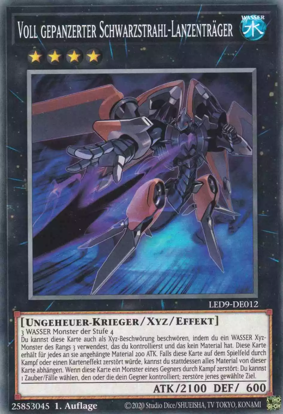 Voll gepanzerter Schwarzstrahl-Lanzenträger LED9-DE012 ist in Common Yu-Gi-Oh Karte aus Legendary Duelists Duels from the Deep 1.Auflage