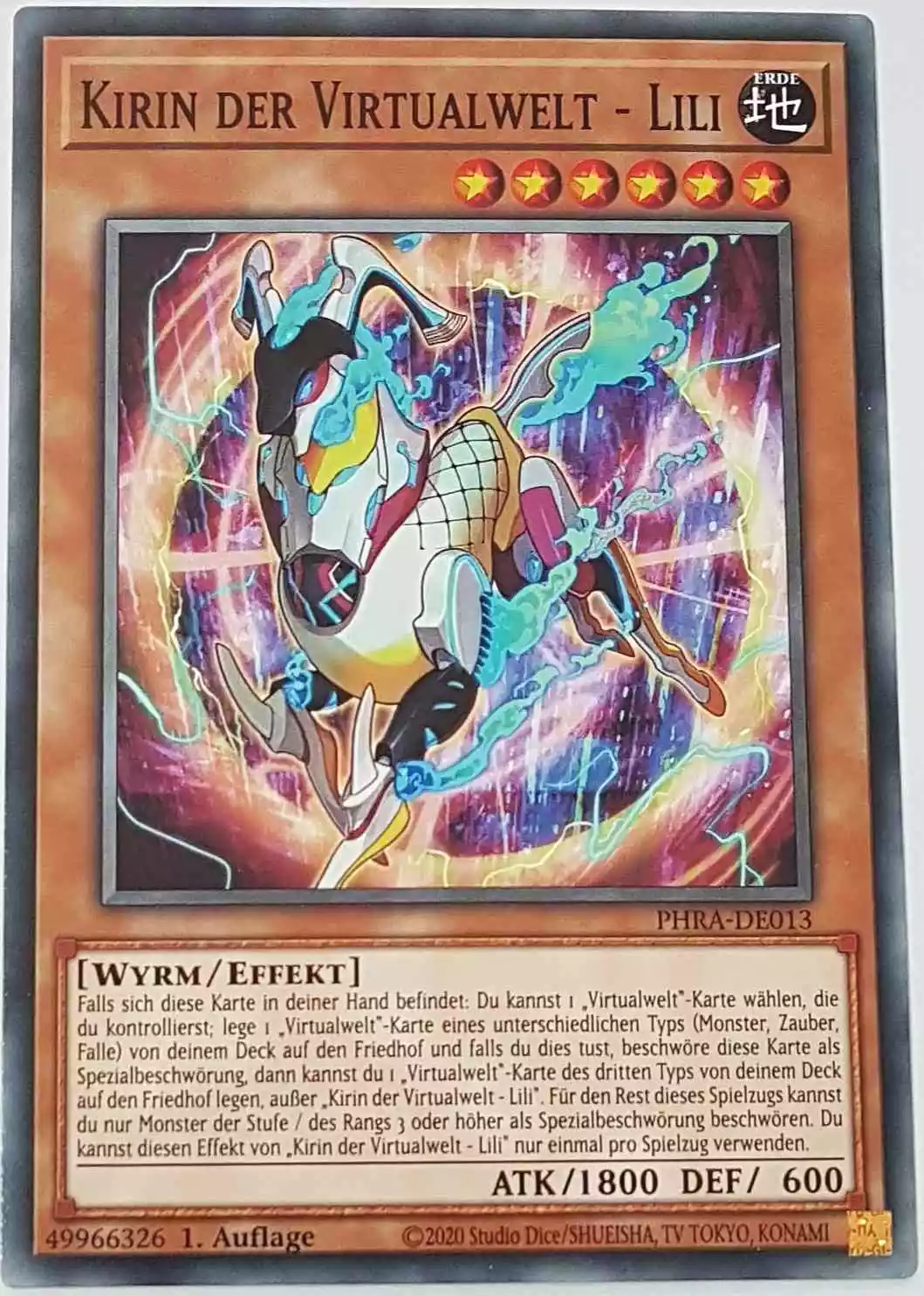 Kirin der Virtualwelt - Lili PHRA-DE013 ist in Common Yu-Gi-Oh Karte aus Phantom Rage 1. Auflage