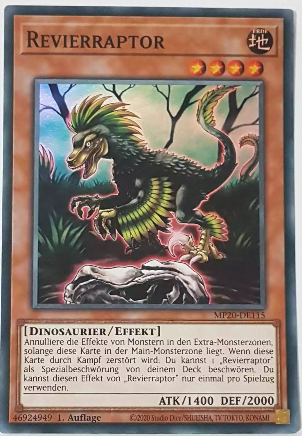 Revierraptor MP20-DE115 ist in Super Rare Yu-Gi-Oh Karte aus 2020 Tin of Lost Memories 1.Auflage