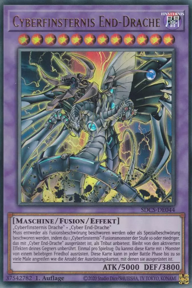 Cyberfinsternis End-Drache SDCS-DE044 ist in Ultra Rare Yu-Gi-Oh Karte aus Cyber Strike 1.Auflage