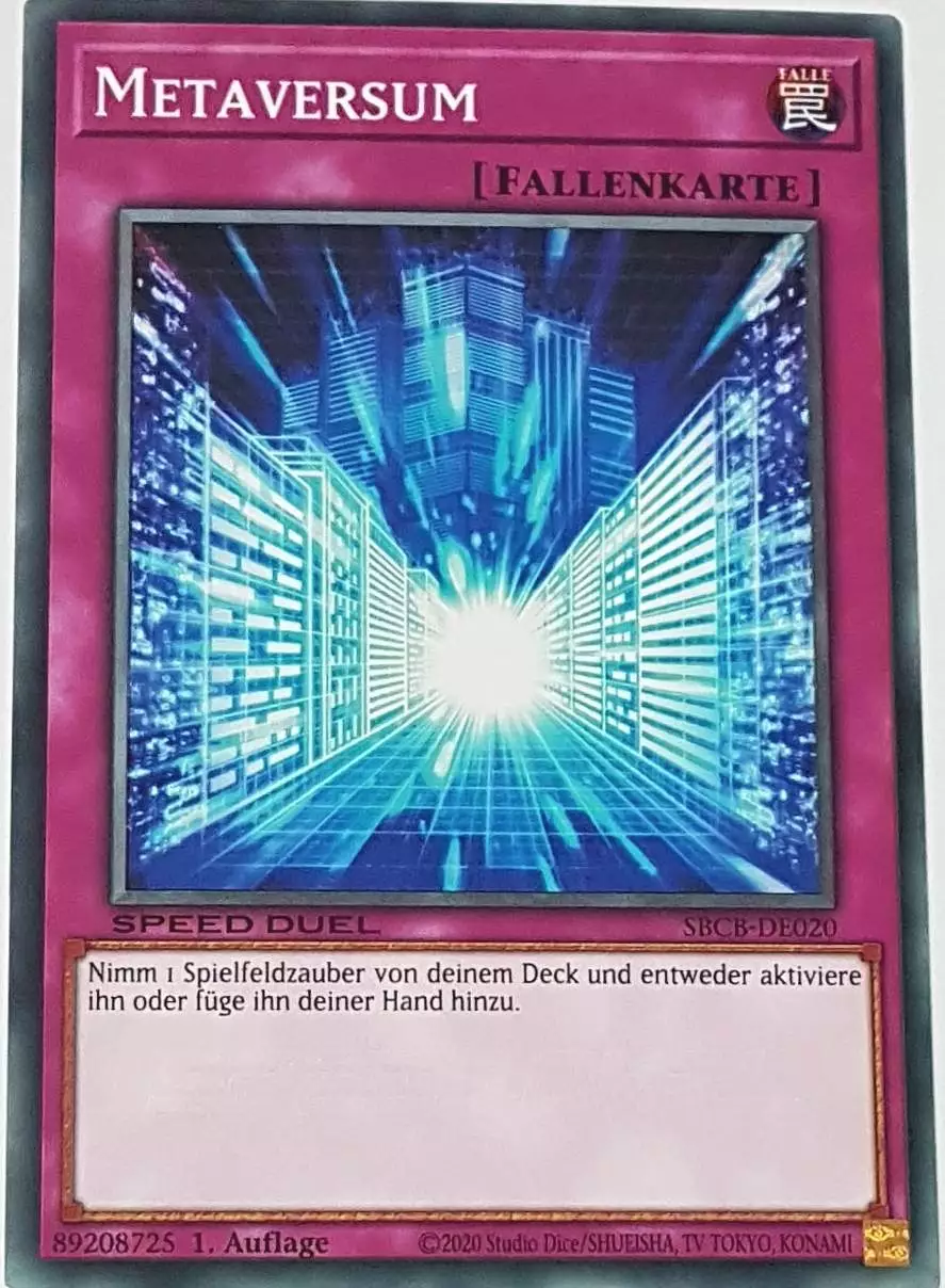 Metaversum SBCB-DE020 ist in Common Yu-Gi-Oh Karte aus Speed Duel Battle City Box 1. Auflage