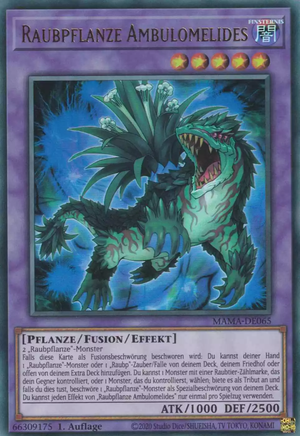 Raubpflanze Ambulomelides MAMA-DE065 ist in Ultra Rare Yu-Gi-Oh Karte aus Magnificent Mavens 1.Auflage