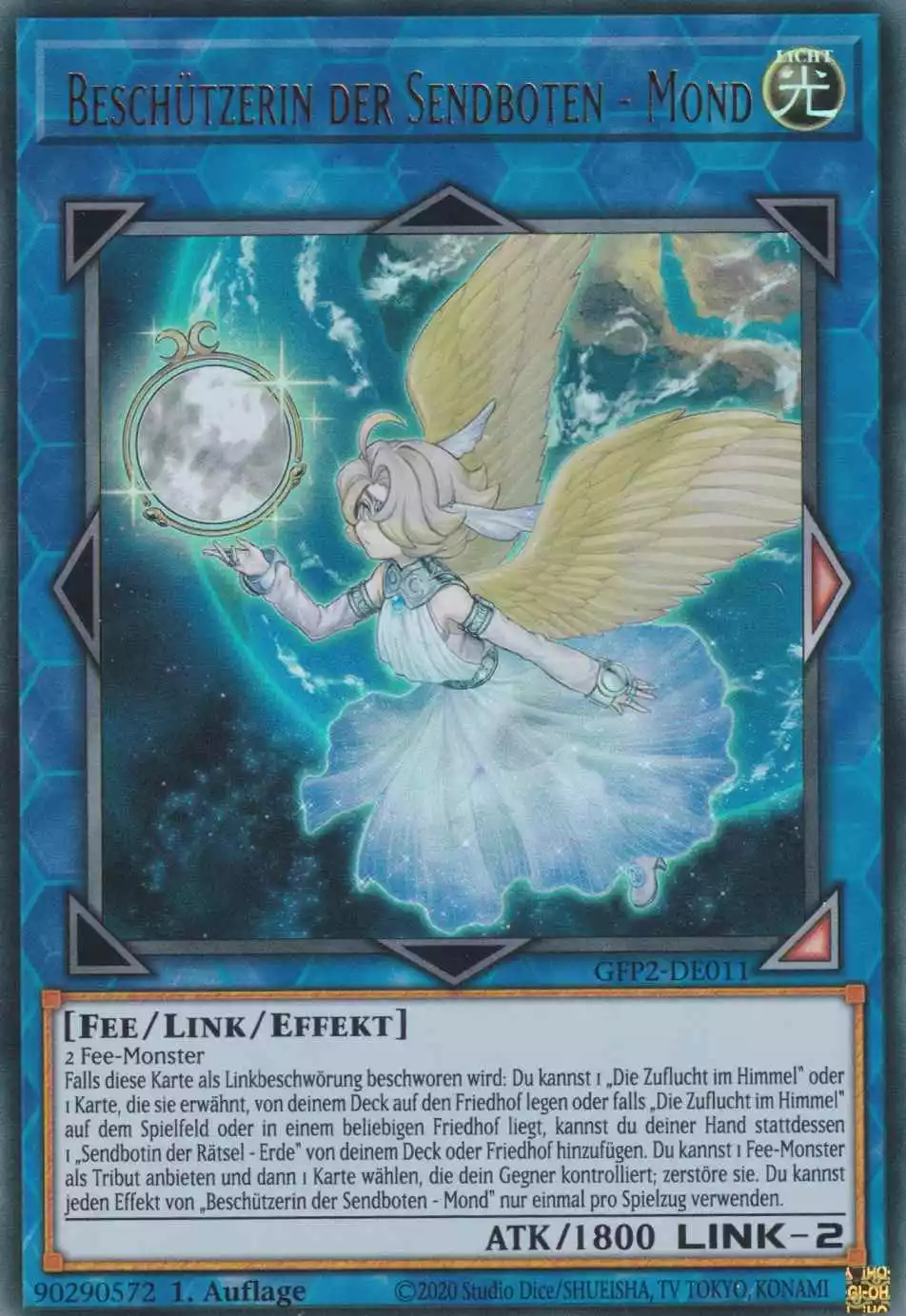 Beschützerin der Sendboten - Mond GFP2-DE011 ist in Ultra Rare Yu-Gi-Oh Karte aus Ghosts from the Past The 2nd Haunting 1.Auflage