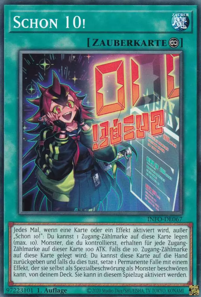 Schon 10! INFO-DE067 ist in Common Yu-Gi-Oh Karte aus The Infinite Forbidden 1.Auflage