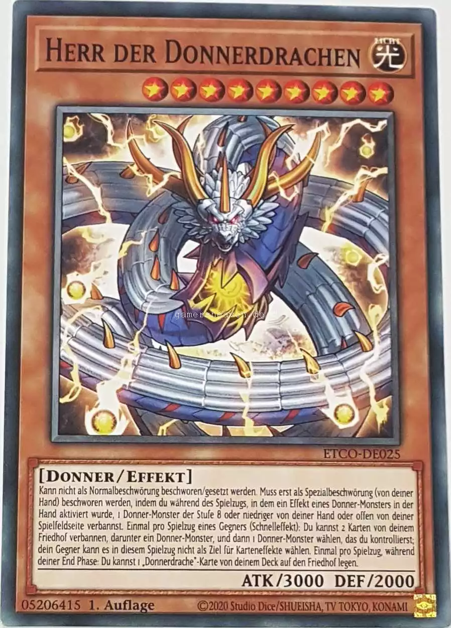 Herr der Donnerdrachen ETCO-DE025 ist in Common Yu-Gi-Oh Karte aus Eternity Code 1.Auflage