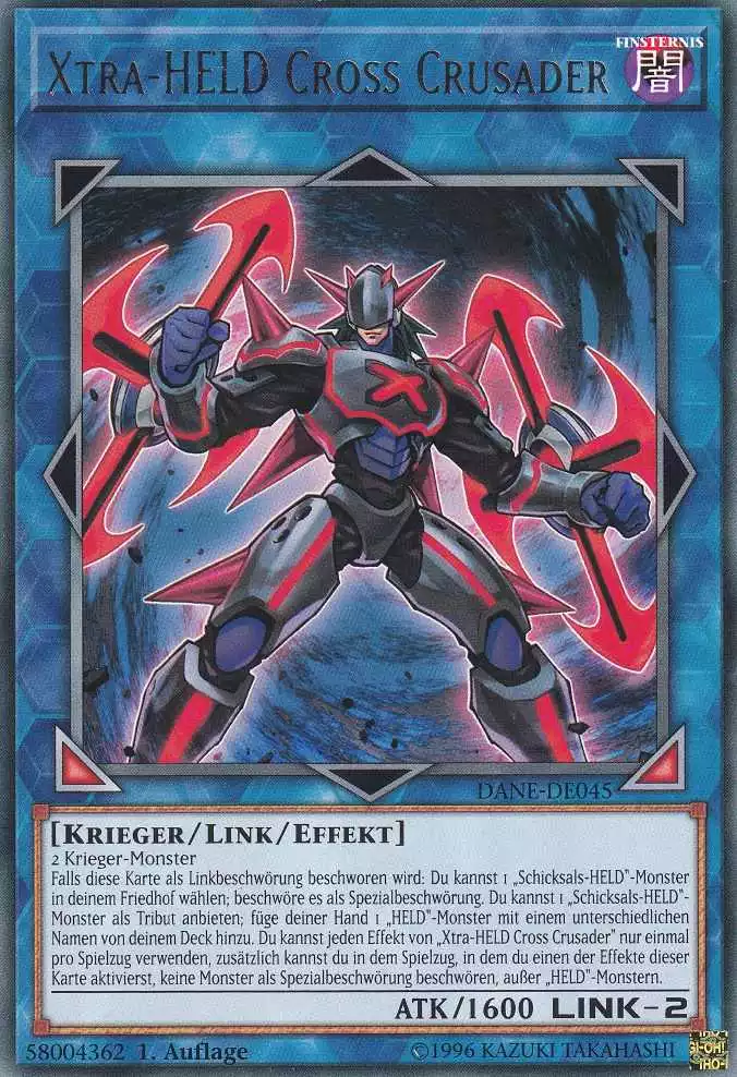 Xtra-HELD Cross Crusader DANE-DE045 ist in Rare Yu-Gi-Oh Karte aus Dark Neostorm 1.Auflage