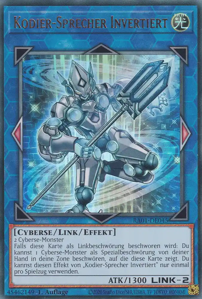 ra01-de045-ur-kodier-sprecher-invertiert-ultra-rare-25th-anniversary-rarity-collection Kodier-Sprecher Invertiert RA01-DE045 ist in Ultra Rare Yu-Gi-Oh Karte aus 25th Anniversary Rarity Collection 1.Auflage