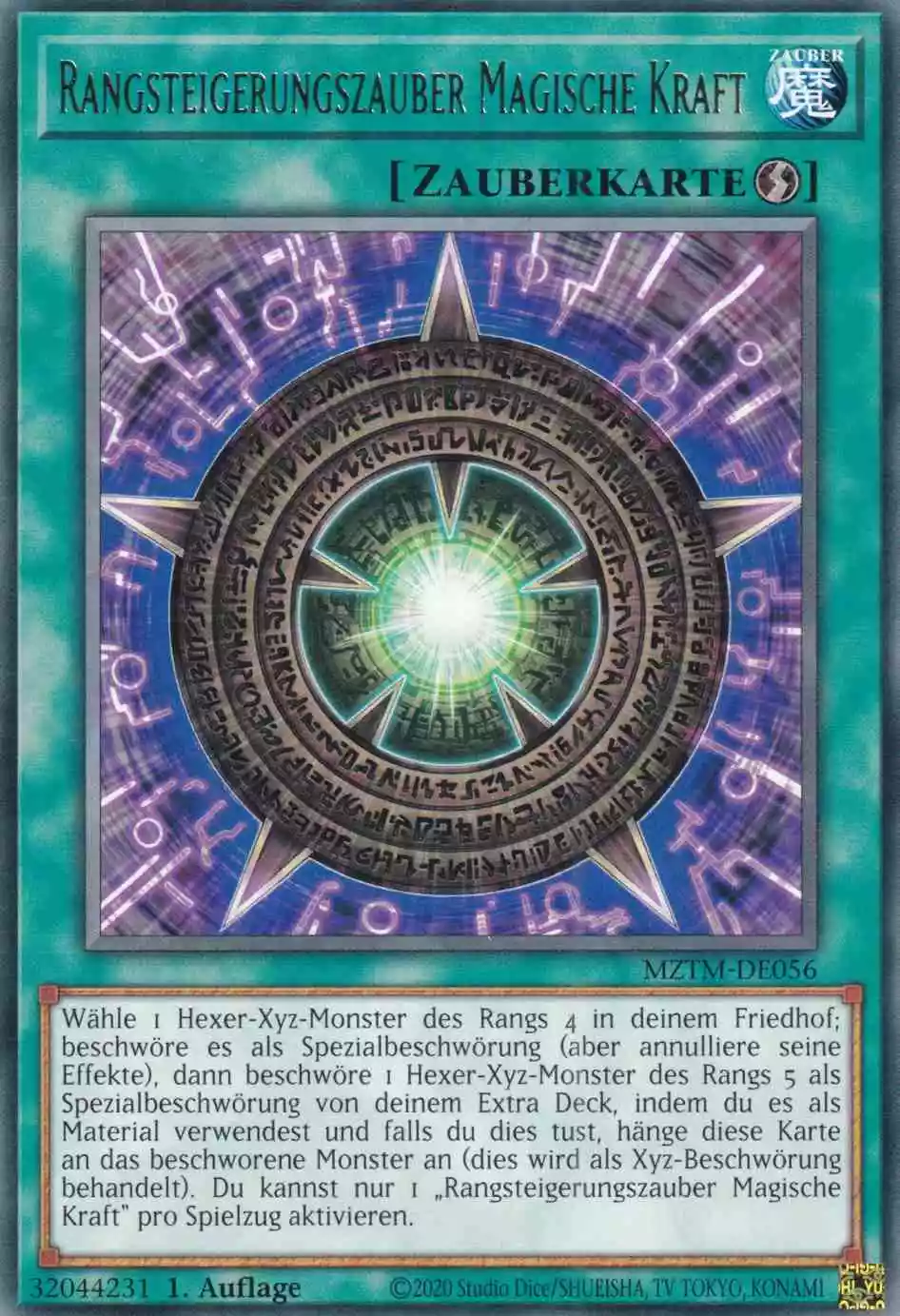 Rangsteigerungszauber Magische Kraft MZTM-DE056 ist in Rare Yu-Gi-Oh Karte aus Maze of the Master 1.Auflage