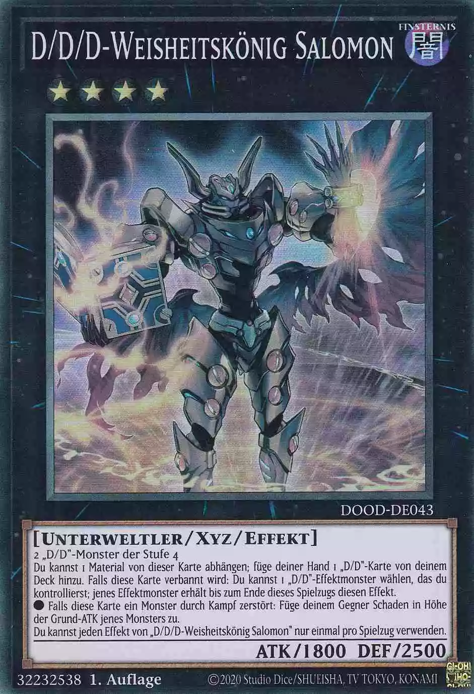 D/D/D-Weisheitskönig Salomon DOOD-DE043 ist in Super Rare Yu-Gi-Oh Karte aus Doom of Dimensions 1.Auflage
