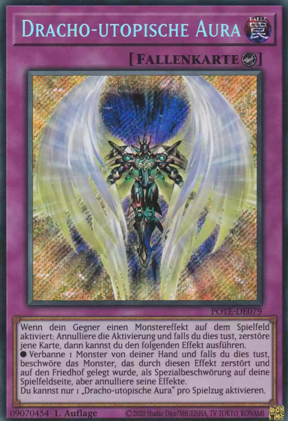 pote-de079-dracho-utopische-aura-secret-rare-power-of-the-elements Dracho-utopische Aura POTE-DE079 ist in Secret Rare Yu-Gi-Oh Karte aus Power of the Elements 1.Auflage
