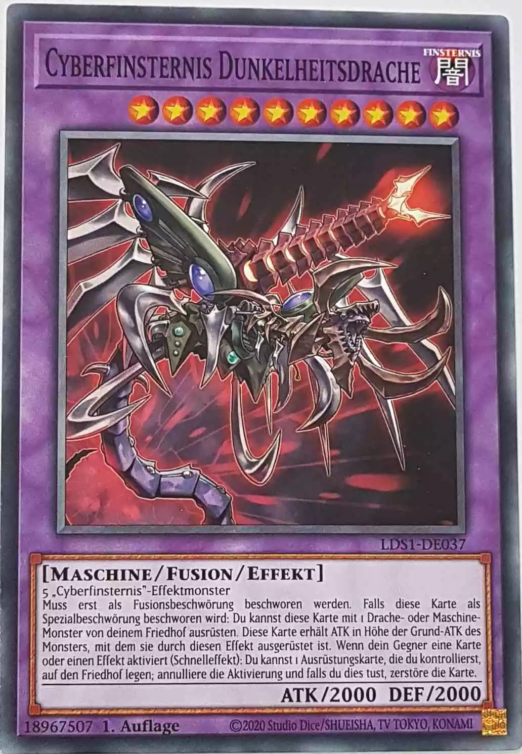 Cyberfinsternis Dunkelheitsdrache LDS1-DE037 ist in Common Yu-Gi-Oh Karte aus Legendary Duelists: Season 1 1.Auflage