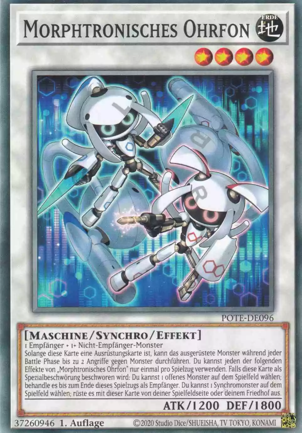 Morphtronisches Ohrfon POTE-DE096 ist in Common Yu-Gi-Oh Karte aus Power of the Elements 1.Auflage