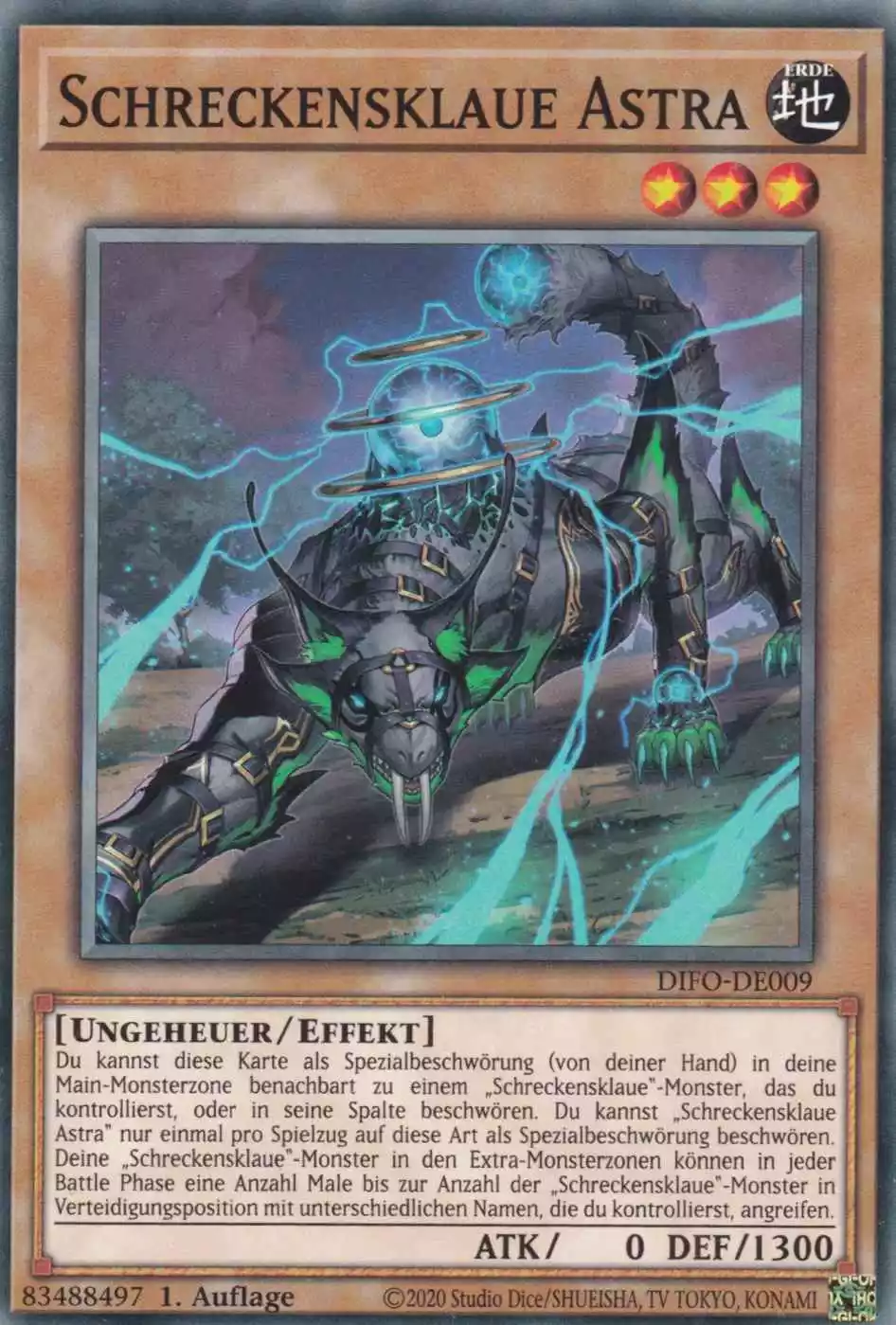 Schreckensklaue Astra DIFO-DE009 ist in Common Yu-Gi-Oh Karte aus Dimension Force 1.Auflage