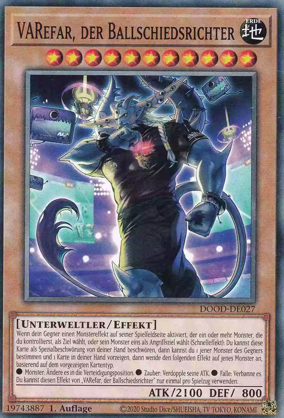 VARefar, der Ballschiedsrichter DOOD-DE027 ist in Common Yu-Gi-Oh Karte aus Doom of Dimensions 1.Auflage
