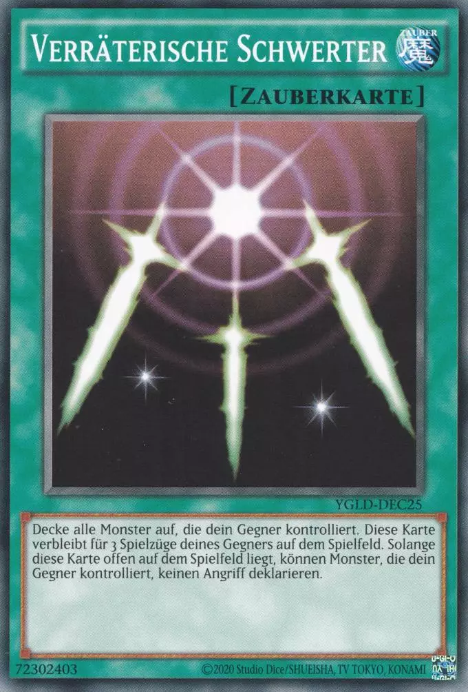 Verräterische Schwerter YGLD-DEC25 ist in Common Yu-Gi-Oh Karte aus Yugis Legendary Decks - King of Games unlimitiert