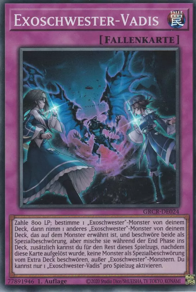 grcr-de024-exoschwester-vadis-super-rare-the-grand-creators Exoschwester-Vadis GRCR-DE024 ist in Super Rare Yu-Gi-Oh Karte aus The Grand Creators 1.Auflage