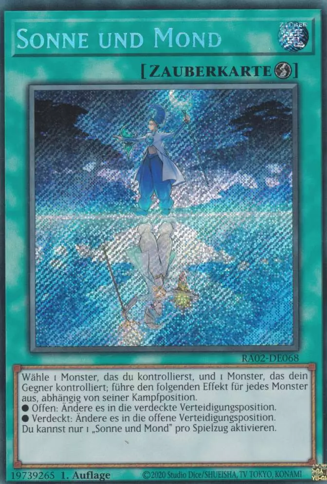 Sonne und Mond RA02-DE068 ist in Secret Rare Yu-Gi-Oh Karte aus 25th Anniversary Rarity Collection 2 1.Auflage