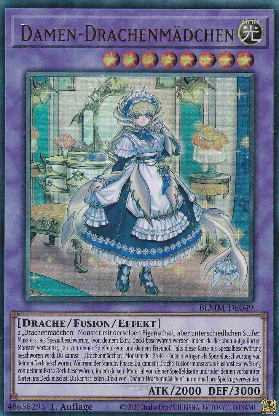 Damen-Drachenmädchen BLMM-DE049 ist in Ultra Rare Yu-Gi-Oh Karte aus Battles of Legend Monster Mayhem 1.Auflage