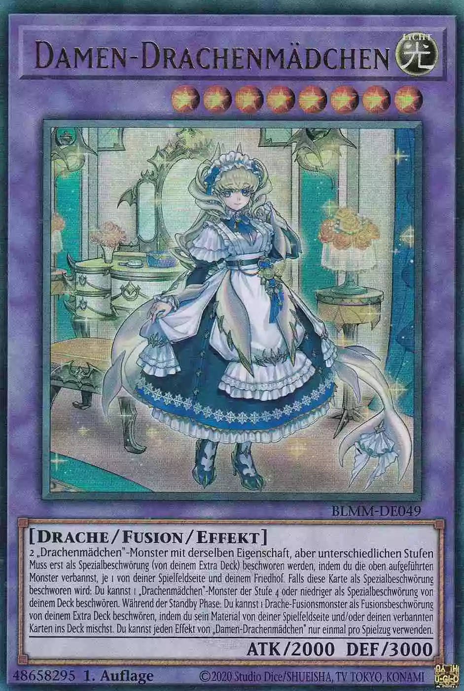 Damen-Drachenmädchen Ultra Rare BLMM-DE049 Yugioh Karte Damen-Drachenmädchen BLMM-DE049 ist in Ultra Rare Yu-Gi-Oh Karte aus Battles of Legend Monster Mayhem 1.Auflage
