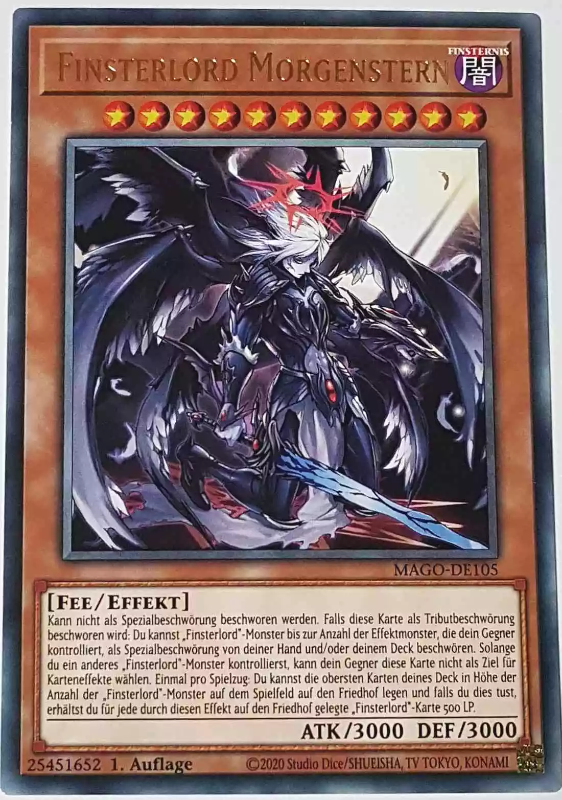 Finsterlord Morgenstern MAGO-DE105 ist in Gold Rare Yu-Gi-Oh Karte aus Maximum Gold 1. Auflage