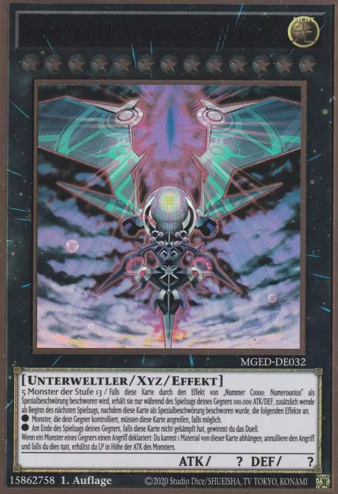 Nummer iC1000: Numerounius Numerounia MGED-DE032 ist in Premium Gold Rare Yu-Gi-Oh Karte aus Maximum Gold El Dorado 1.Auflage