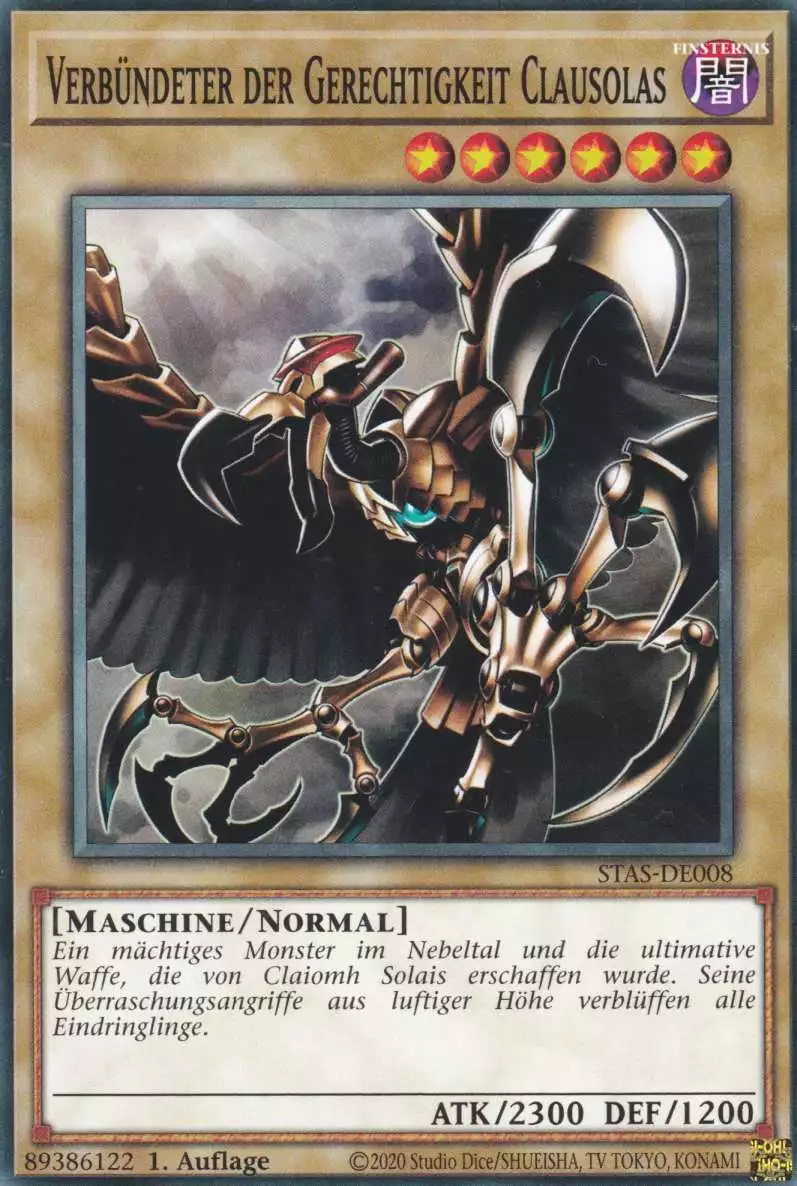 Verbündeter der Gerechtigkeit Clausolas STAS-DE008 ist in Common Yu-Gi-Oh Karte aus 2-Player Starter Set 1.Auflage