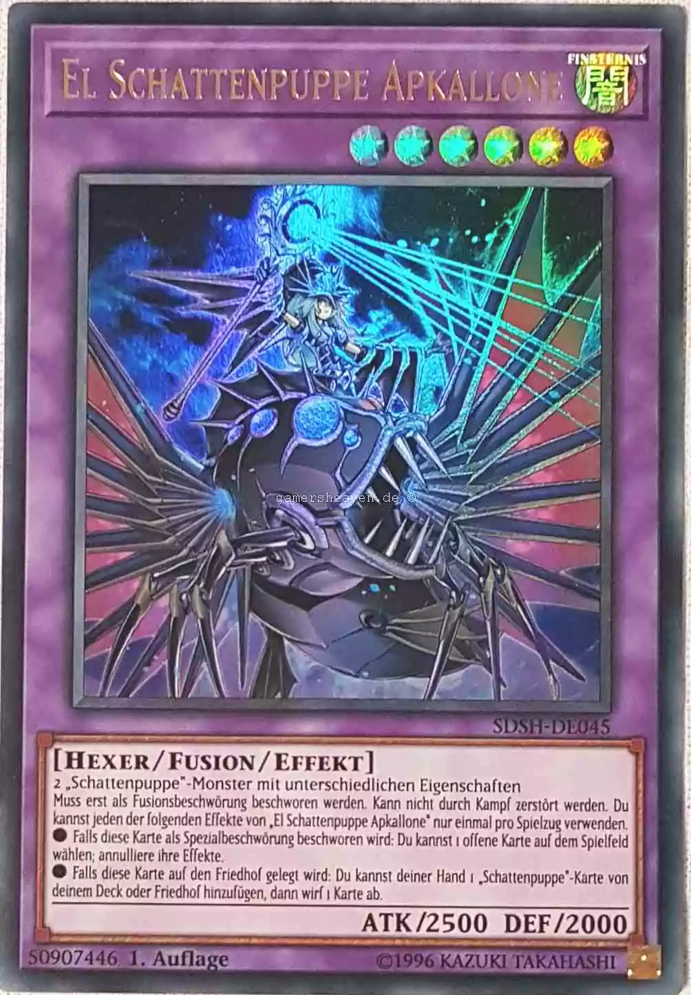 El Schattenpuppe Apkallone SDSH-DE045 ist in Ultra Rare Yu-Gi-Oh Karte aus Shaddoll Showdown 1.Auflage