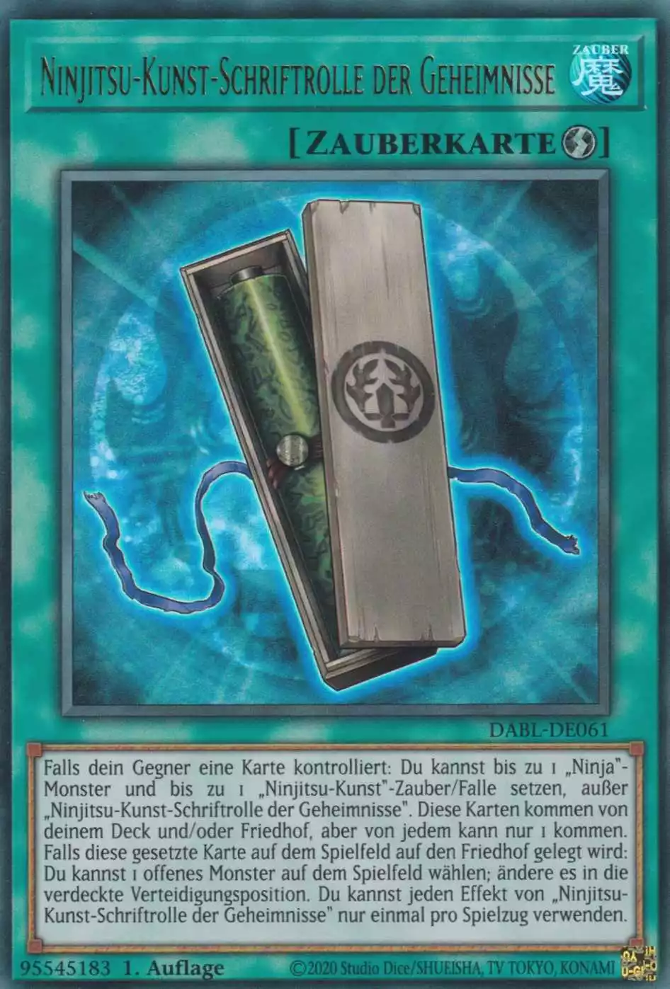 dabl-de061-ninjitsu-kunst-schriftrolle-der-geheimnisse-ultra-rare-darkwing-blast Ninjitsu-Kunst-Schriftrolle der Geheimnisse DABL-DE061 ist in Ultra Rare Yu-Gi-Oh Karte aus Darkwing Blast 1.Auflage