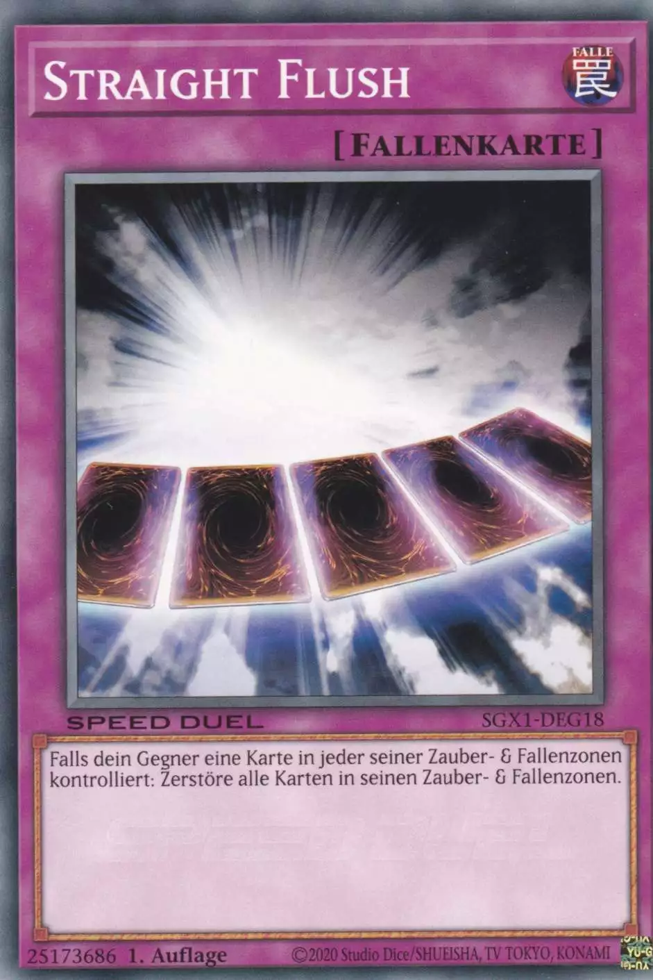 sgx1-deg18-straight-flush-common-speed-duel-gx-duel-academy-box Straight Flush SGX1-DEG18 ist in Common Yu-Gi-Oh Karte aus Speed Duel GX Duel Academy Box 1.Auflage