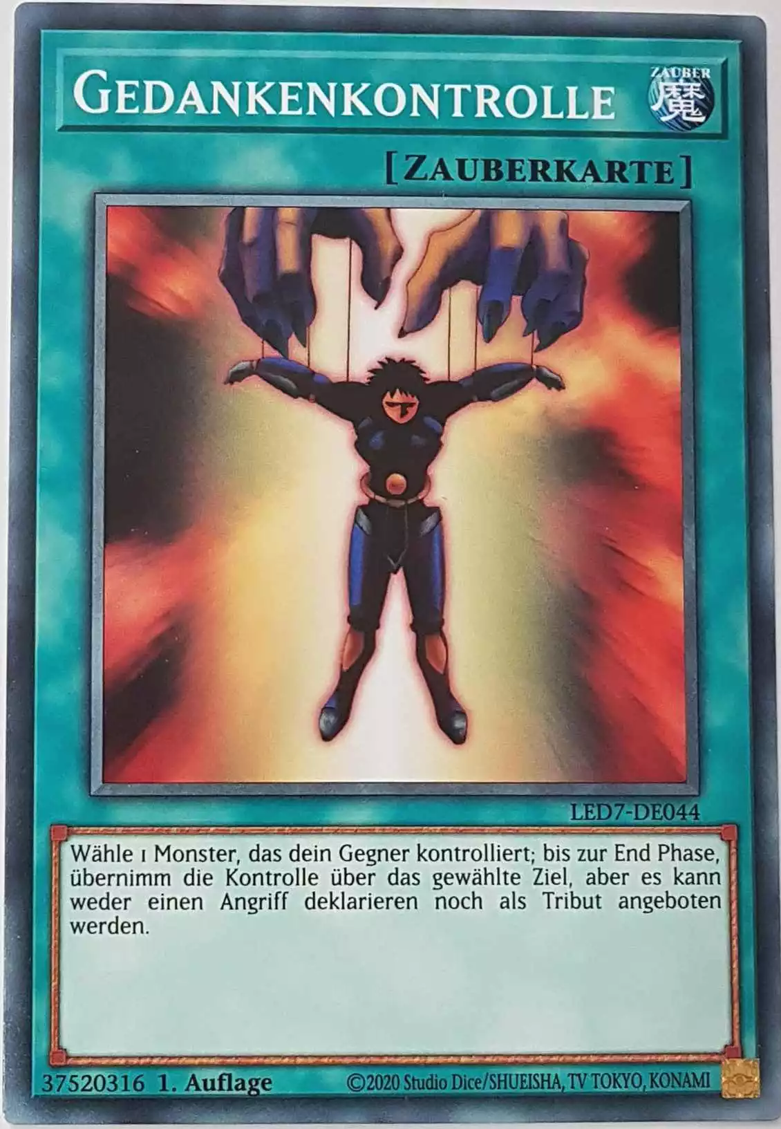 Gedankenkontrolle LED7-DE044 ist in Common Yu-Gi-Oh Karte aus Legendary Duelists Rage of Ra 1.Auflage