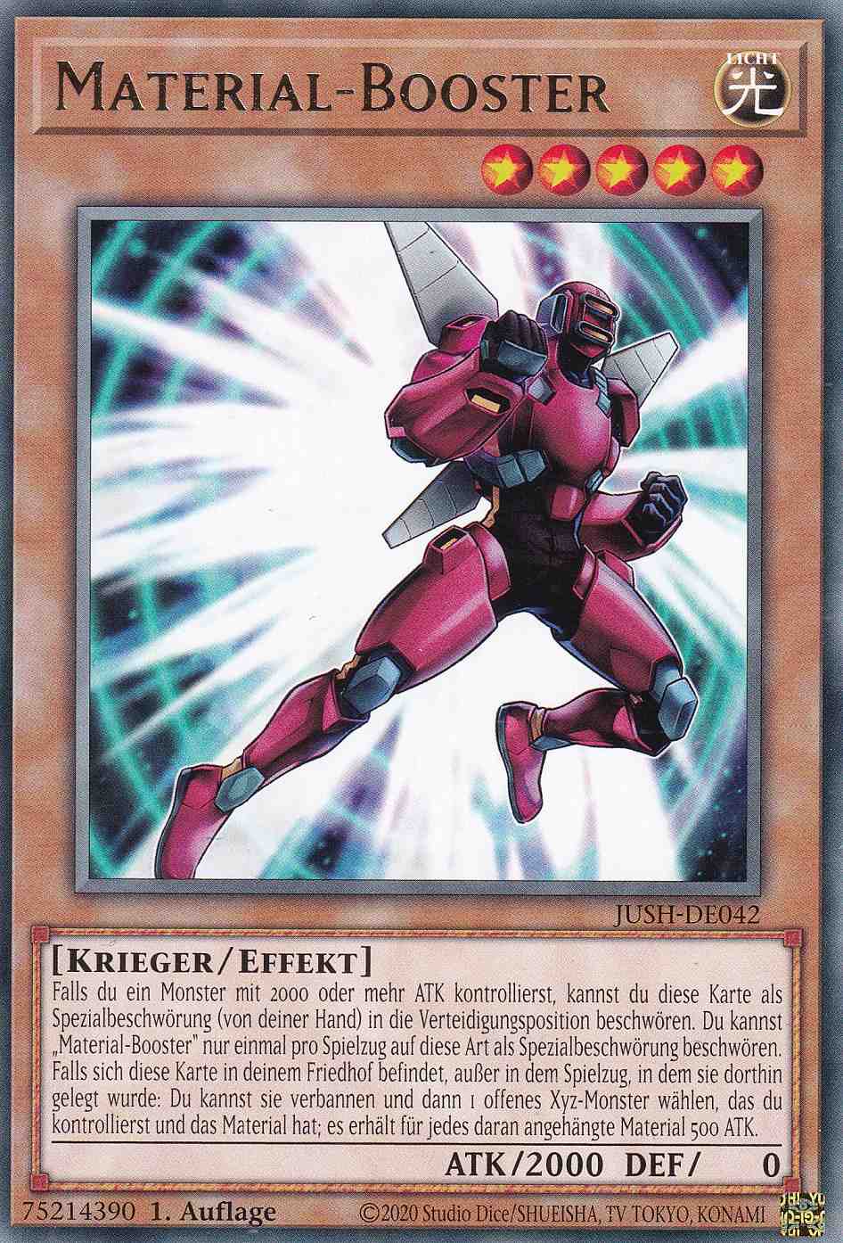 Material-Booster JUSH-DE042 ist in Rare Yu-Gi-Oh Karte aus Justice Hunters 1.Auflage