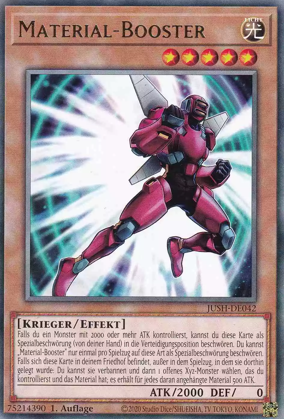Material-Booster JUSH-DE042 ist in Rare Yu-Gi-Oh Karte aus Justice Hunters 1.Auflage