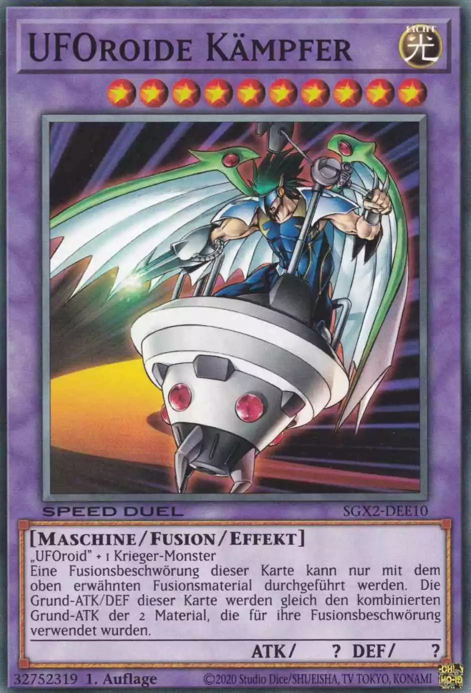 UFOroide Kämpfer SGX2-DEE10 ist in Common Yu-Gi-Oh Karte aus Speed Duel GX: Midterm Paradox 1.Auflage