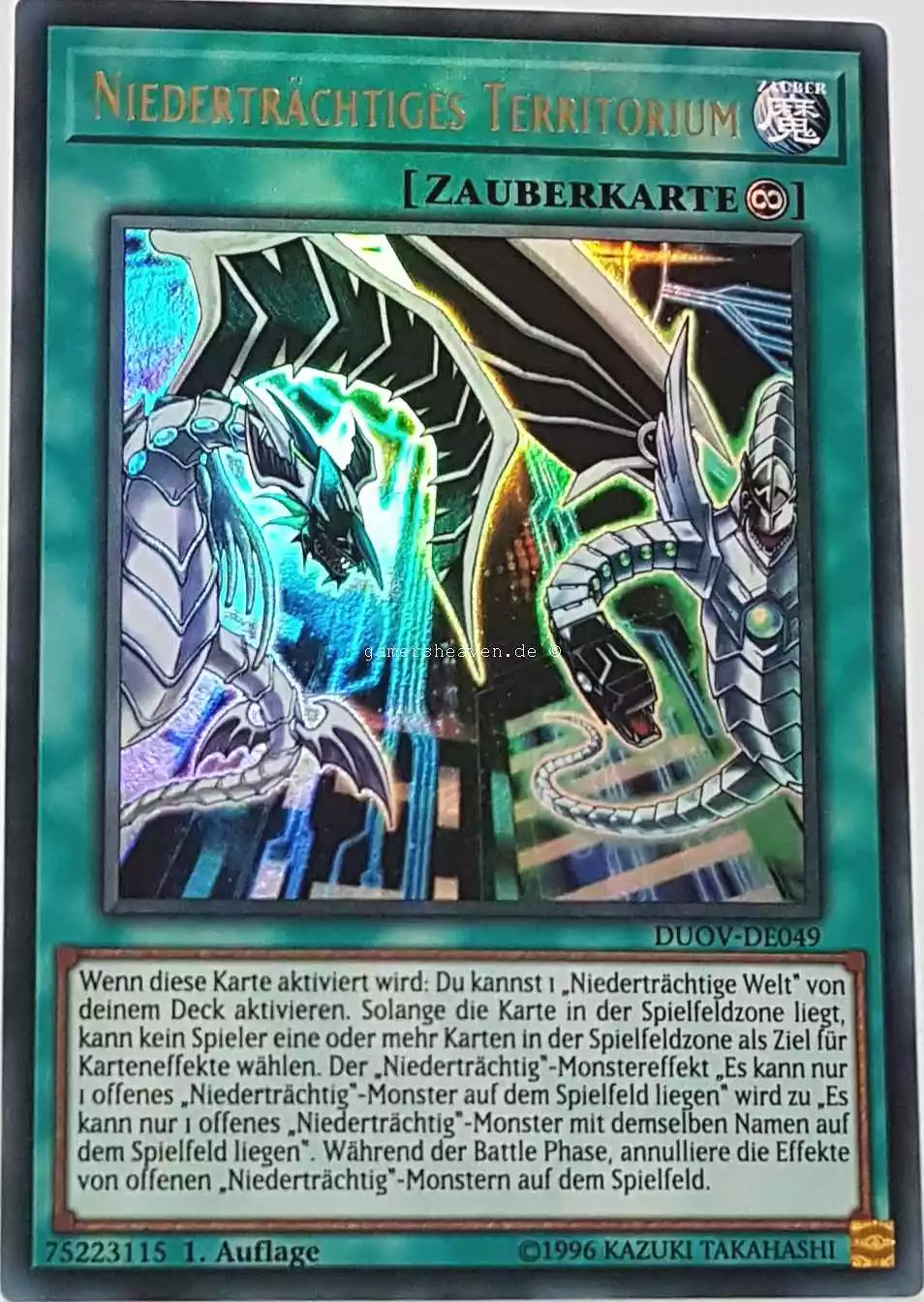 Niederträchtiges Territorium DUOV-DE049 ist in Ultra Rare Yu-Gi-Oh Karte aus Duel Overload 1.Auflage