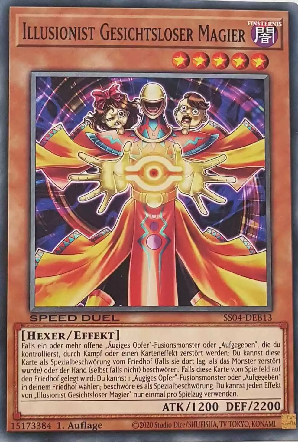 Illusionist Gesichtsloser Magier SS04-DEB13 ist in Common Yu-Gi-Oh Karte aus Match of the Millennium 1.Auflage