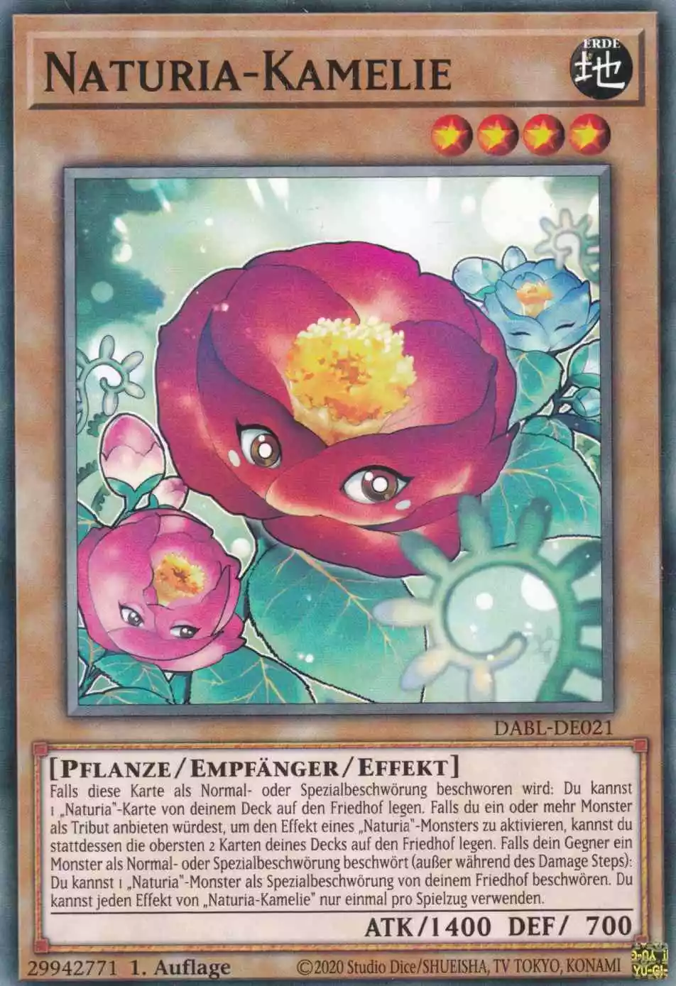Naturia-Kamelie DABL-DE021 ist in Common Yu-Gi-Oh Karte aus Darkwing Blast 1.Auflage