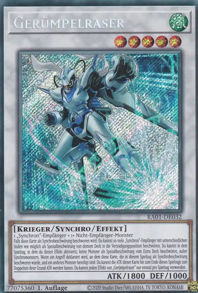 Gerümpelraser RA01-DE032 ist in Secret Rare Yu-Gi-Oh Karte aus 25th Anniversary Rarity Collection 1.Auflage