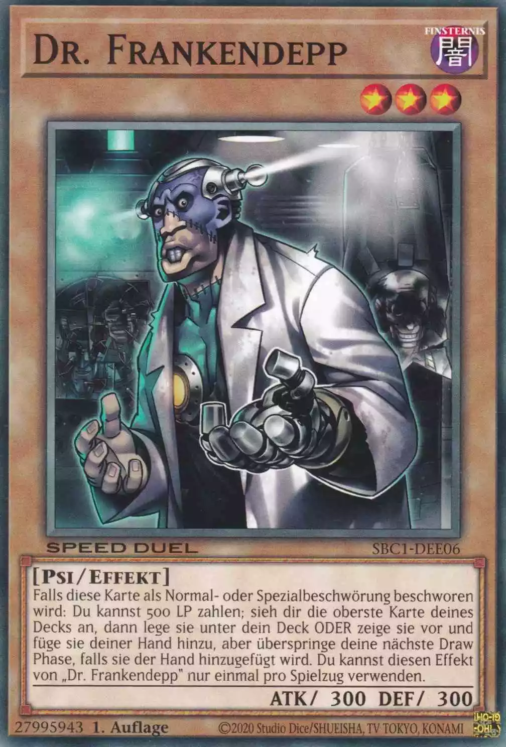 Dr. Frankendepp SBC1-DEE06 ist in Common Yu-Gi-Oh Karte aus Streets of Battle City 1.Auflage