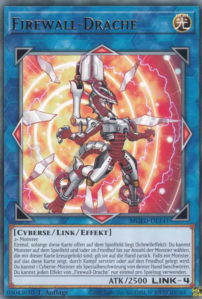 Firewall-Drache (alternativ art) MGED-DE141 ist in Rare Yu-Gi-Oh Karte aus Maximum Gold El Dorado 1.Auflage