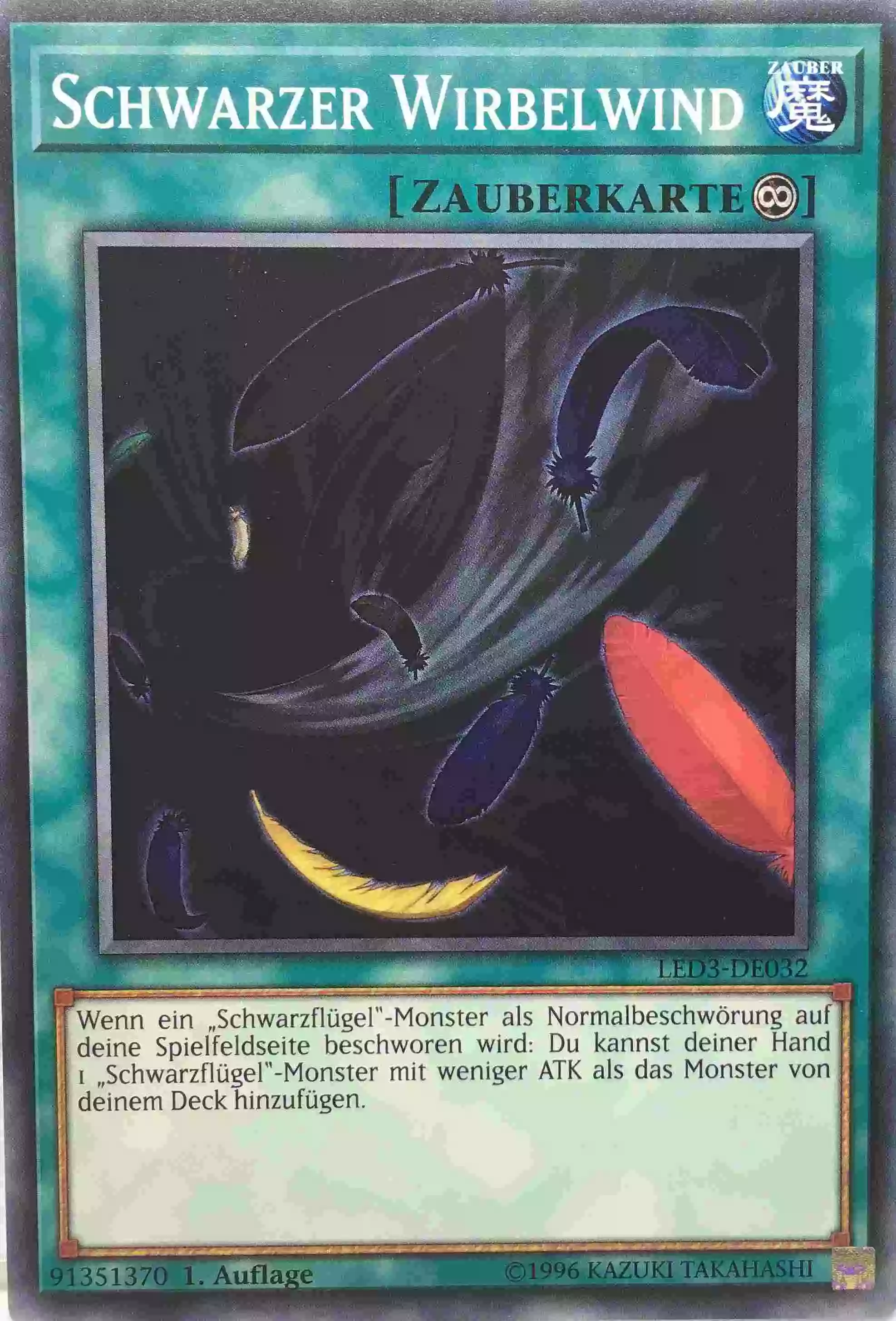 Schwarzer Wirbelwind LED3-DE032 ist in Common Yu-Gi-Oh Karte aus Legendary Duelists White Dragon Abyss 1. Auflage