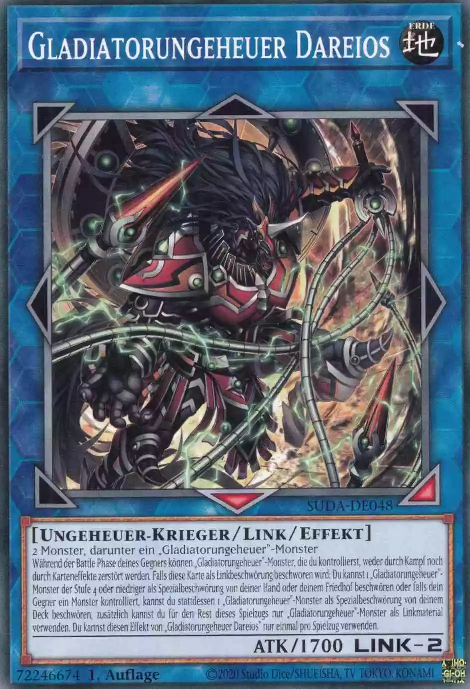 Gladiatorungeheuer Dareios SUDA-DE048 ist in Common Yu-Gi-Oh Karte aus Supreme Darkness 1.Auflage