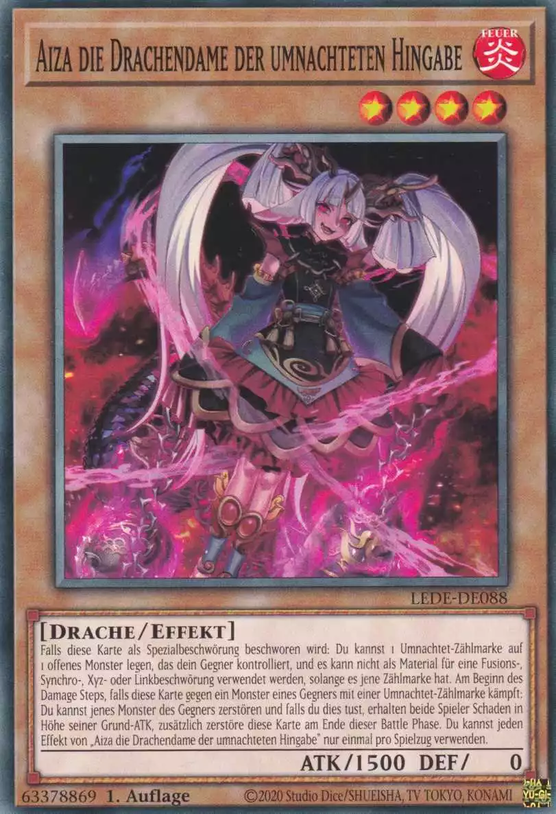 Aiza die Drachendame der umnachteten Hingabe LEDE-DE088 ist in Common Yu-Gi-Oh Karte aus Legacy Of Destruction 1.Auflage