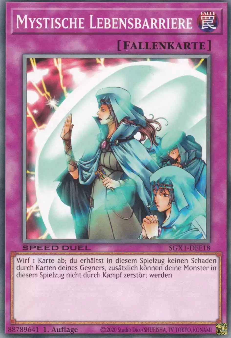 Mystische Lebensbarriere SGX1-DEE18 ist in Common Yu-Gi-Oh Karte aus Speed Duel GX Duel Academy Box 1.Auflage