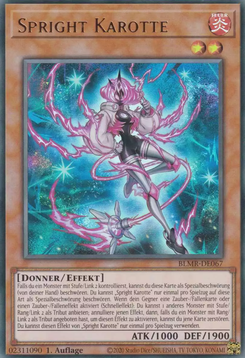 Spright Karotte BLMR-DE067 ist in Ultra Rare Yu-Gi-Oh Karte aus Battles of Legend Monstrous Revenge 1.Auflage