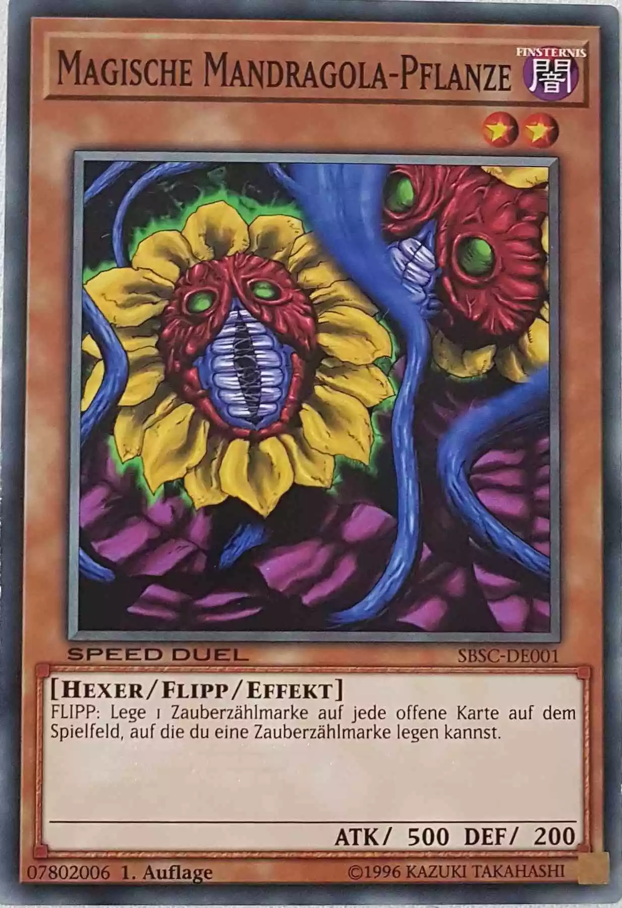 Magische Mandragola-Pflanze SBSC-DE001 ist in Common Yu-Gi-Oh Karte aus Speed Duel Scars of Battle 1. Auflage