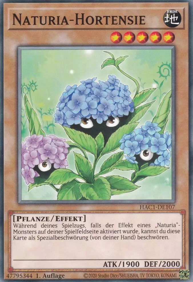 Naturia-Hortensie HAC1-DE107 ist in Common Yu-Gi-Oh Karte aus Hidden Arsenal Chapter 1 1.Auflage