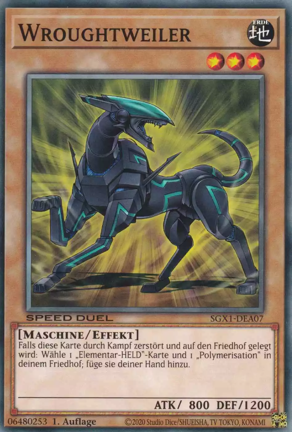 Wroughtweiler SGX1-DEA07 ist in Common Yu-Gi-Oh Karte aus Speed Duel GX Duel Academy Box 1.Auflage