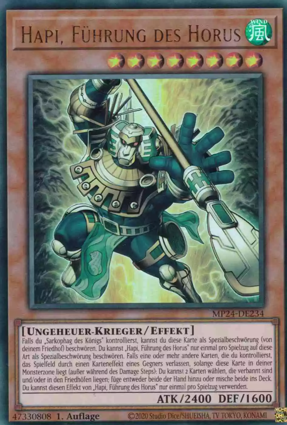 Hapi, Führung des Horus MP24-DE234 ist in Ultra Rare Yu-Gi-Oh Karte aus 25th Anniversary Tin Dueling Mirrors 1.Auflage